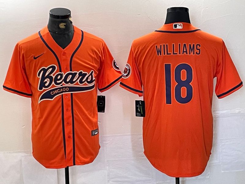Men Chicago Bears #18 Williams Orange Joint Name 2024 Nike Limited NFL Jersey style 1->chicago bears->NFL Jersey